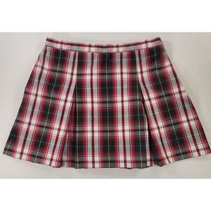 Becky Thatcher Elderwear Plaid Pleated Skirt Red School Uniform Size 16.5